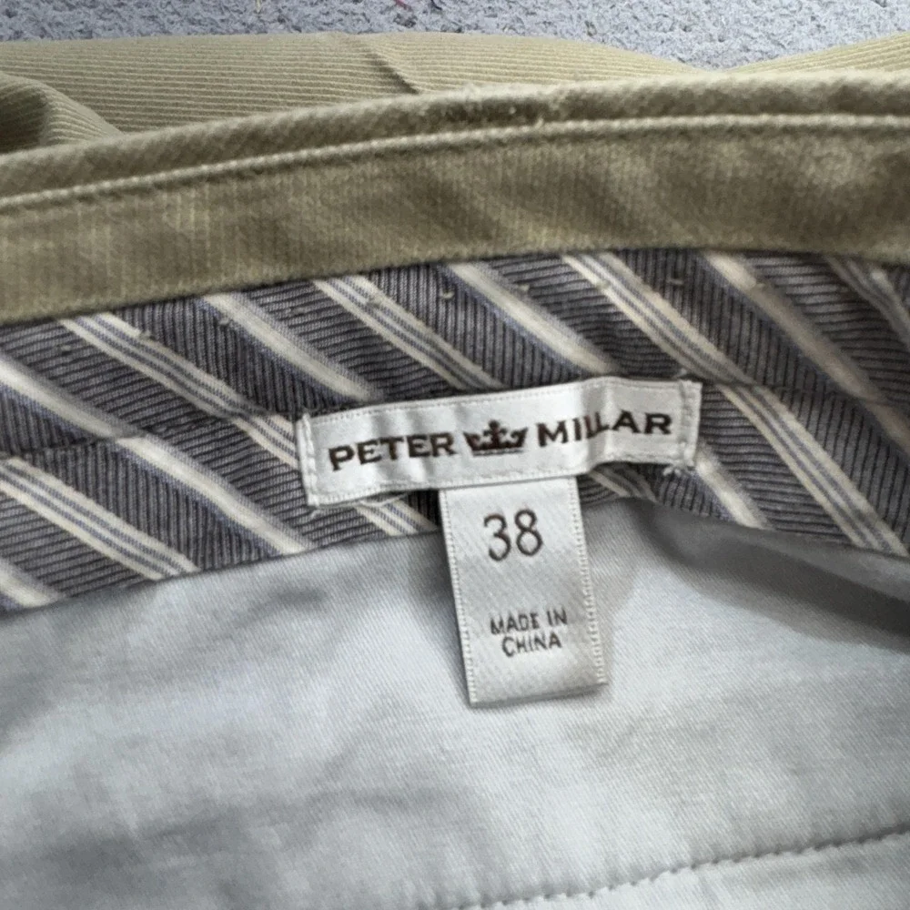 Peter Millar Pants Men 36x27 Tan Khaki Chinos Corduroy Wool Blend Casual Flat